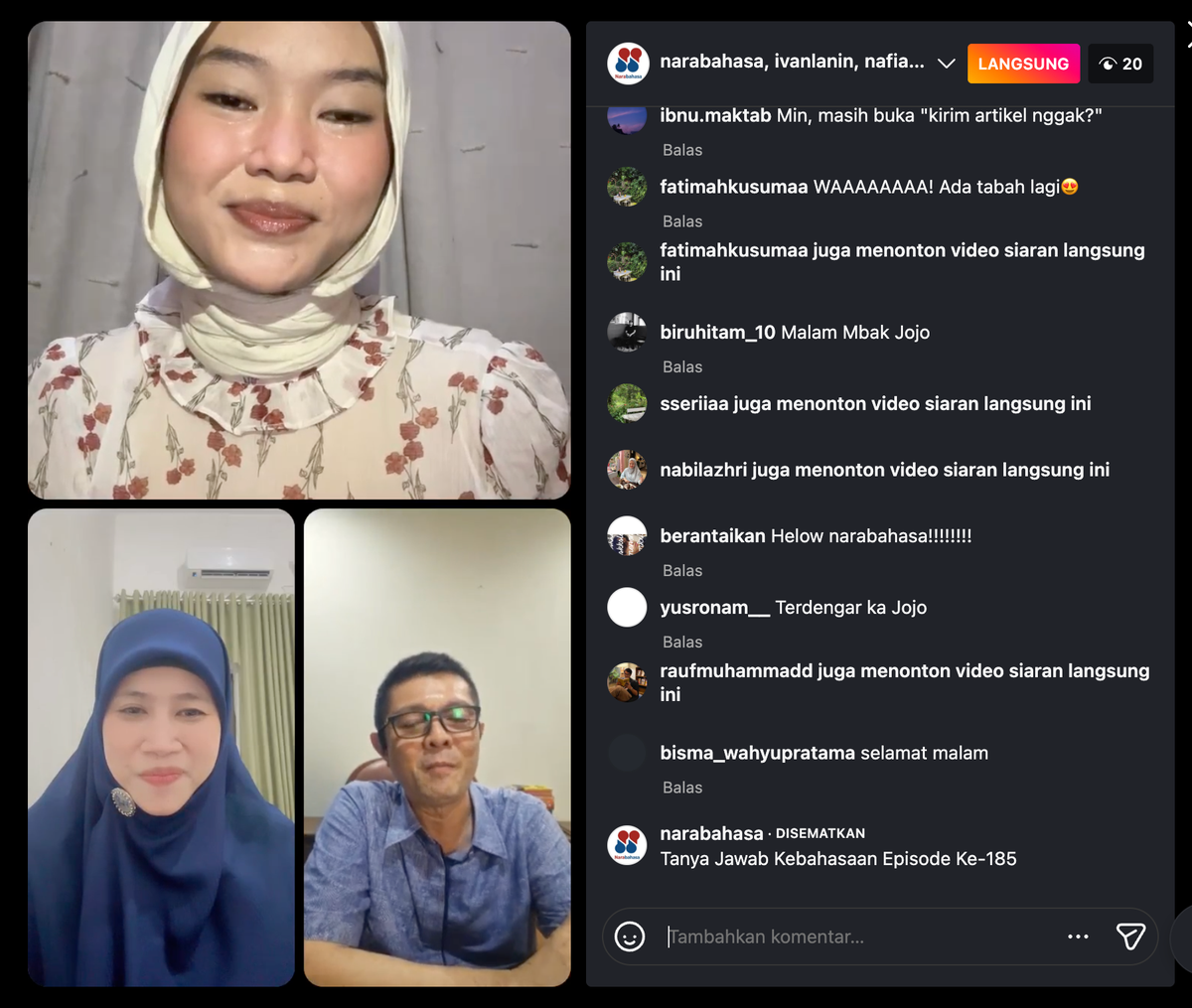Kolaborasi Narabahasa dan Forum Lingkar Pena pada Tabah Episode Ke-185