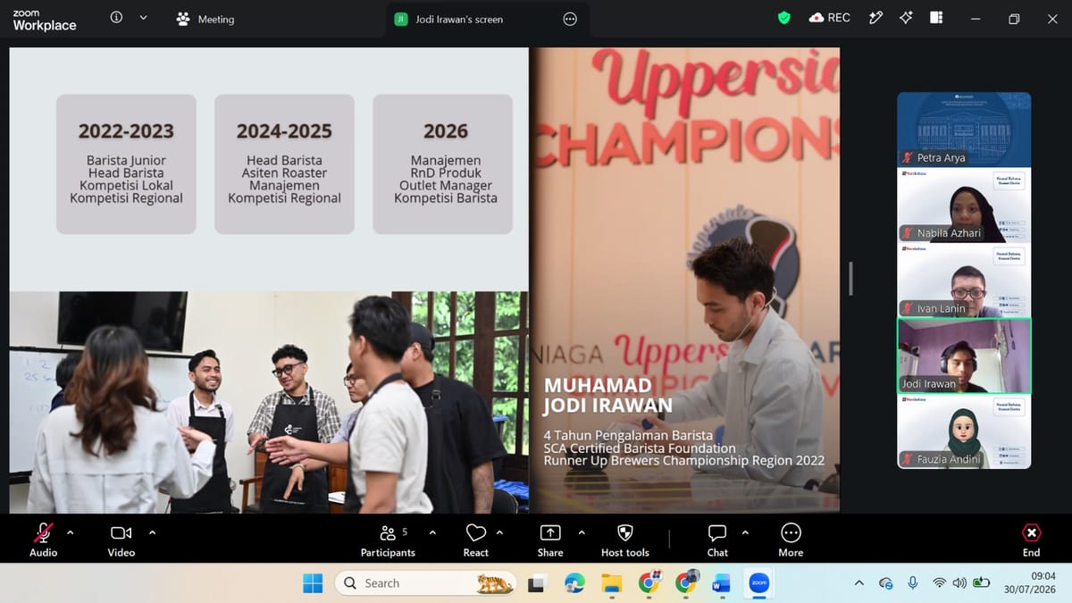 Hadapi Kompetisi Cangkir Barista Nasional, BI Kalteng Ikuti Pendampingan dari Narabahasa