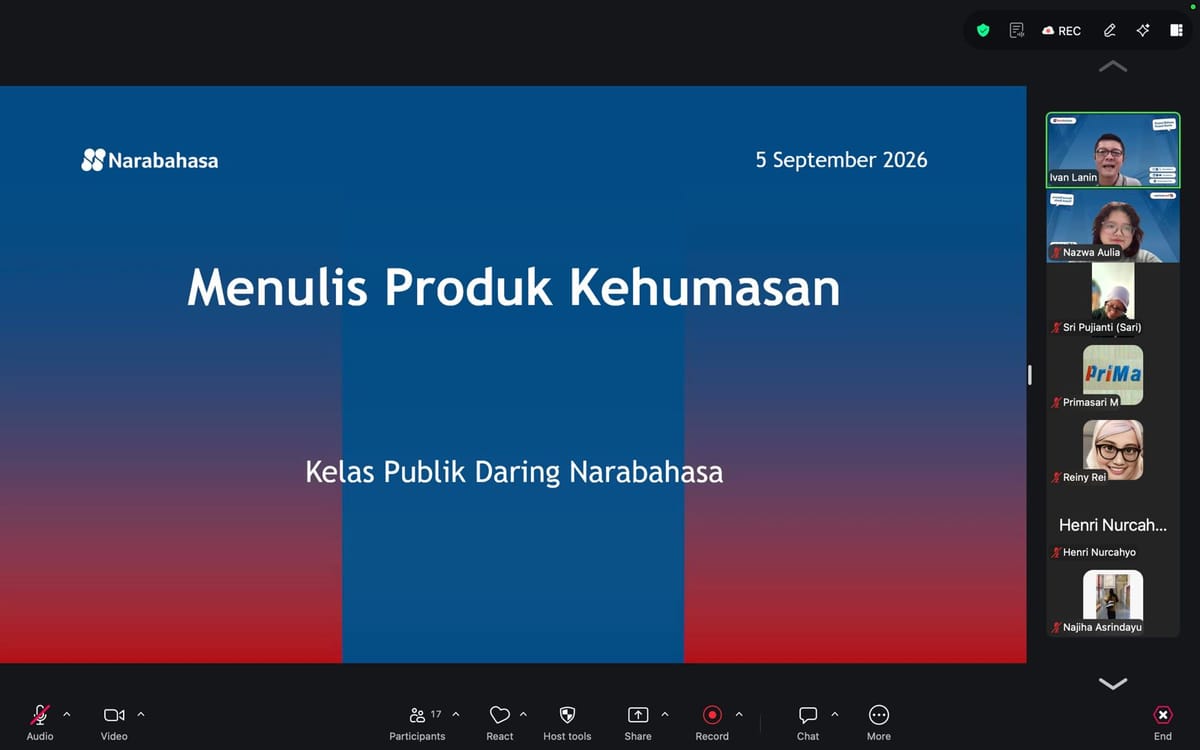 Narabahasa Kenalkan Teknik Mengemas Informasi secara Tepat melalui Kelas Penyusunan Produk Kehumasan